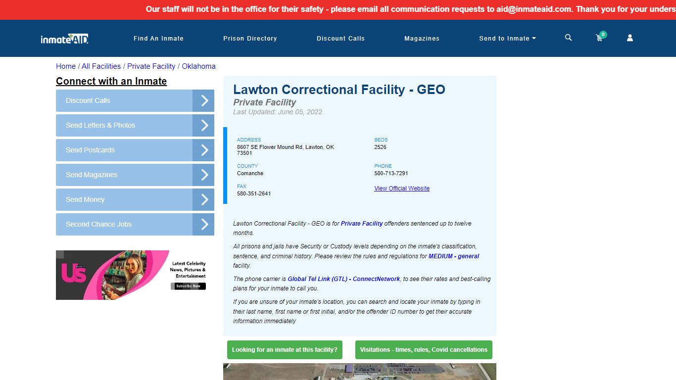 Lawton Correctional Facility - GEO - Inmate Search ...